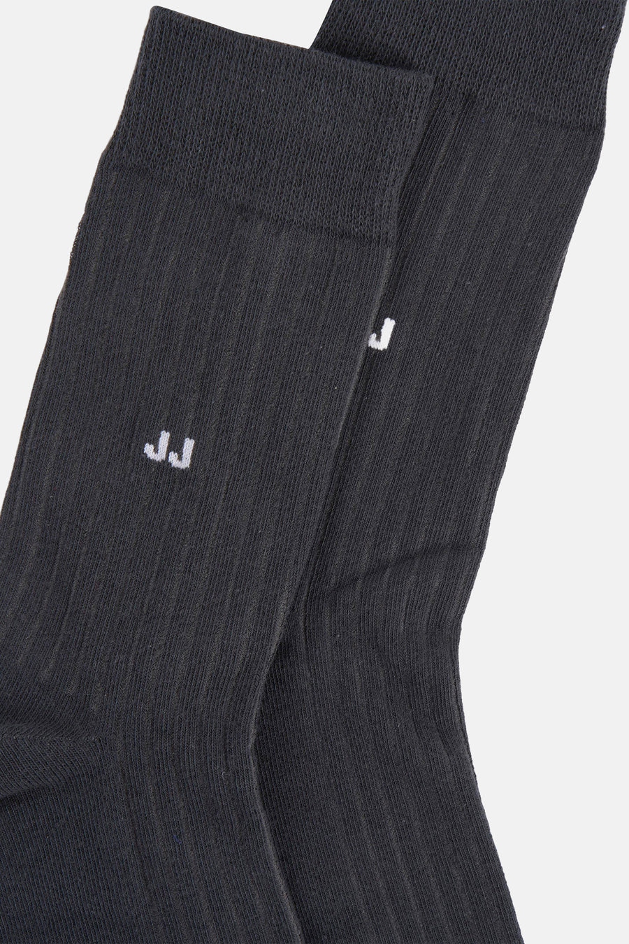 Chaussettes grises de ACCESSORIES BY JACK & JONES, avec motif côtelé subtil et initiales brodées.