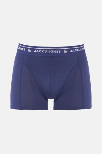 Blauwe boxershort van ACCESSORIES BY JACK & JONES, effen kleur met logo op de tailleband.