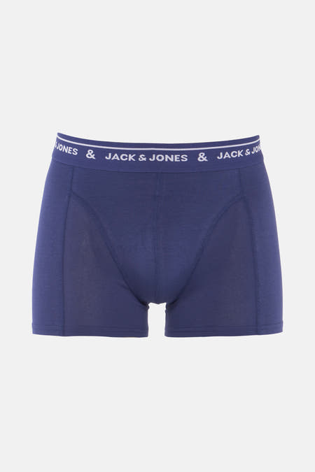 Short de boxers bleu d'ACCESSORIES BY JACK & JONES, avec une ceinture élastique à logo.