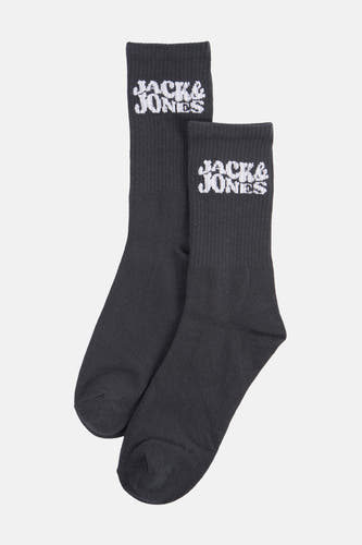 Zwarte sokken van ACCESSORIES BY JACK & JONES, met wit logo op de schacht.