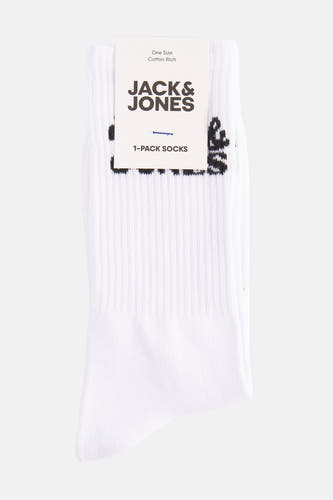 Witte sokken van ACCESSORIES BY JACK & JONES, met een geribbelde textuur en een merklabel.