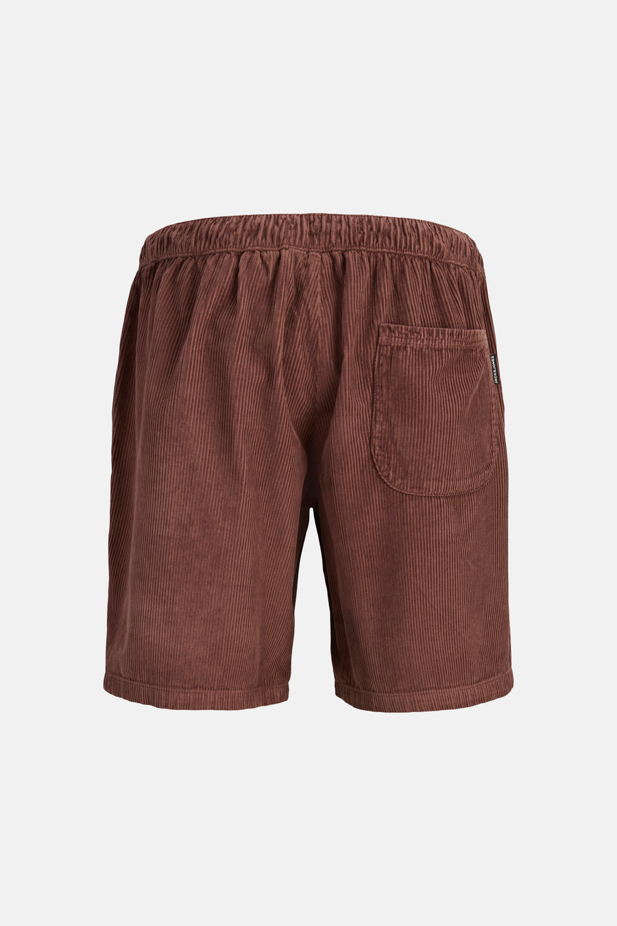 Bruine corduroy shorts van JACK & JONES JEANS INTELLIGENCE, achterzijde met elastische taille en zak, ribbeltextuur