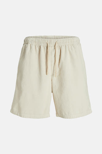 Ecru korte broek van JACK & JONES JEANS INTELLIGENCE, met ribstof textuur en een trekkoord in de taille.