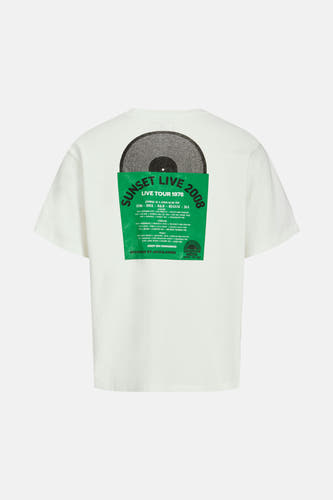 Wit T-shirt met korte mouwen van PREMIUM BLUE by JACK & JONES, met een grafische print op de rug.
