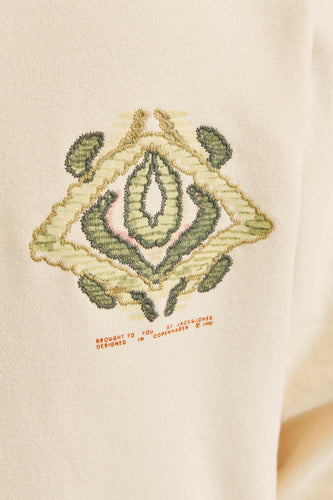 Ecru sweater van ORIGINALS BY JACK & JONES, met geborduurde decoratieve details.