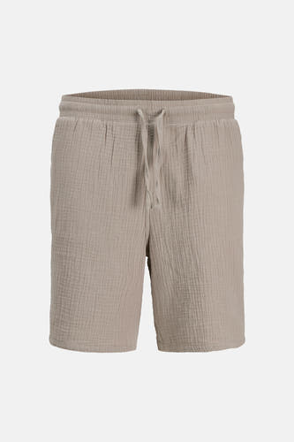 Bruine short van ORIGINALS BY JACK & JONES, met een getextureerde stof en trekkoord in de taille.