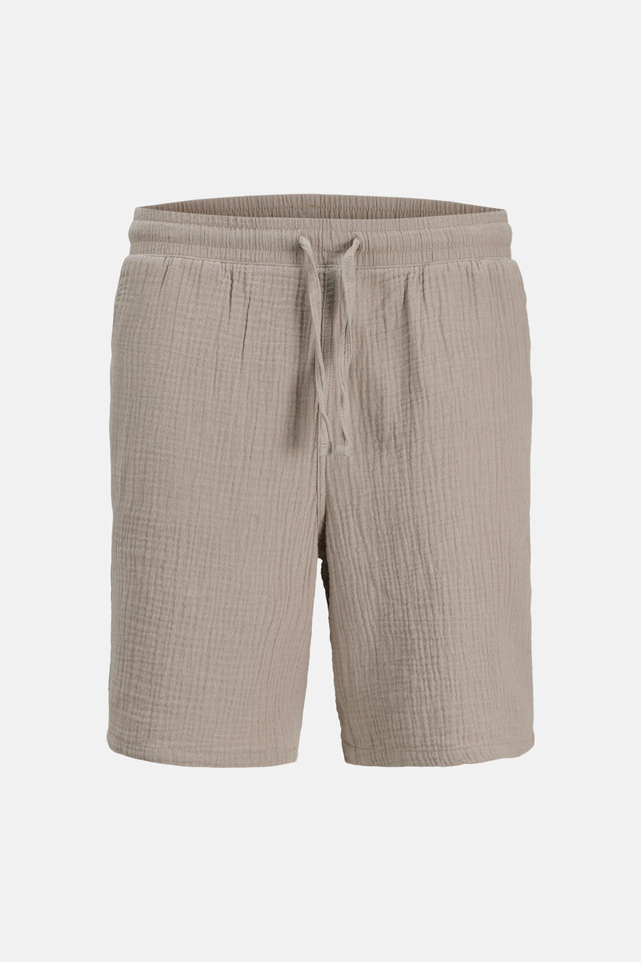 Bruine short van ORIGINALS BY JACK & JONES, met een getextureerde stof en trekkoord in de taille.