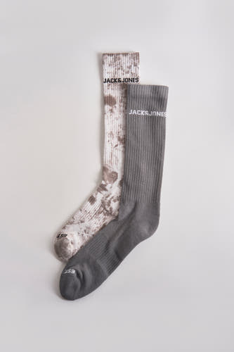 Multipack grijze sokken van ACCESSORIES BY JACK & JONES, met een effen sok en een gemêleerde sok.