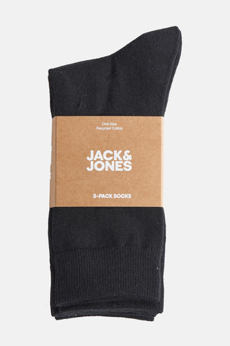 Zwarte sokken van ACCESSORIES BY JACK & JONES, verpakt met een bruine banderol.