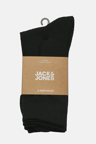 Zwarte sokken van ACCESSORIES BY JACK & JONES, verpakt met een papieren band, op een witte achtergrond.