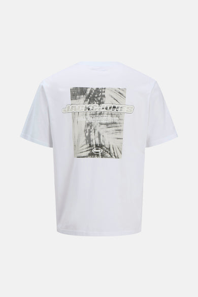 Wit T-shirt met korte mouwen van CORE by JACK & JONES, met een grafische print op de rug.
