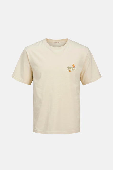T-shirt (korte mouwen) Ecru - ORIGINALS BY JACK & JONES