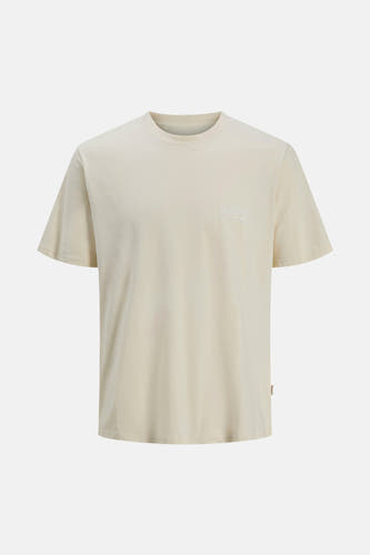 Ecru T-shirt met korte mouwen van ORIGINALS BY JACK & JONES, met een klein logo op de borst.