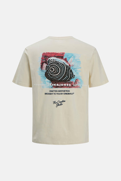 T-shirt (manches courtes) Écru - ORIGINALS BY JACK & JONES