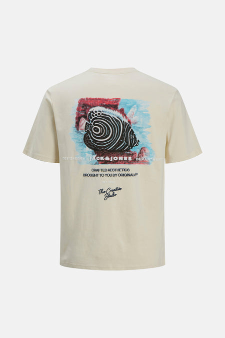 T-shirt (korte mouwen) Ecru - ORIGINALS BY JACK & JONES