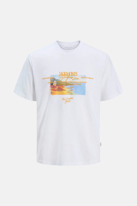T-shirt (korte mouwen) Wit - ORIGINALS BY JACK & JONES