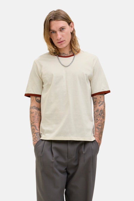 T-shirt (manches courtes) Écru - ORIGINALS BY JACK & JONES