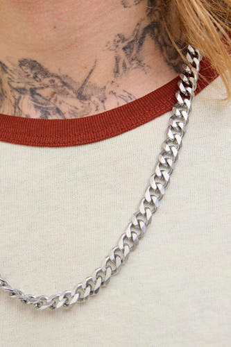 Ecru T-shirt met korte mouwen van ORIGINALS BY JACK & JONES, met een bruine ronde halslijn en een hals tattoo.