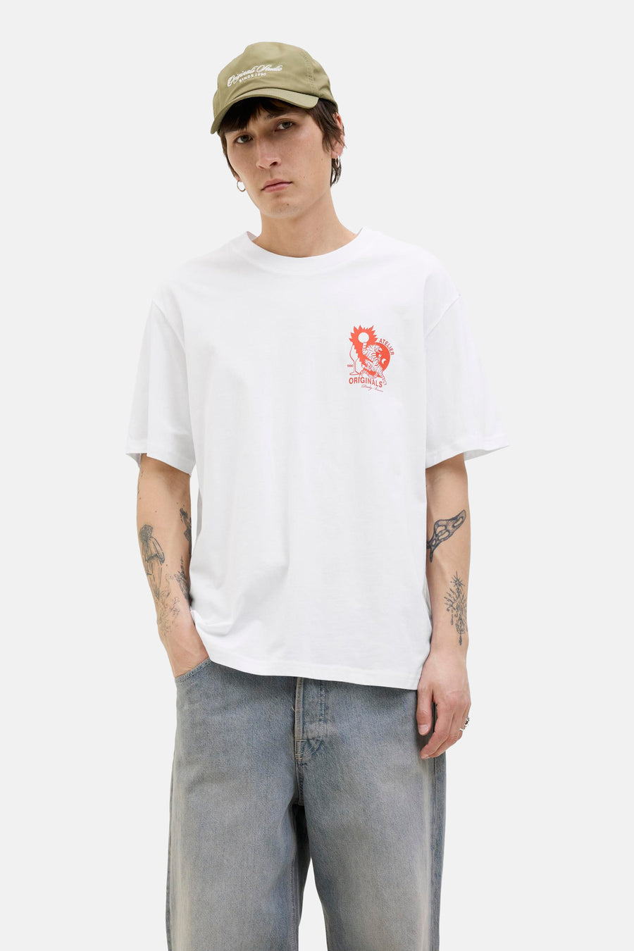 T-shirt à manches courtes - blanc - ORIGINALS BY JACK & JONES