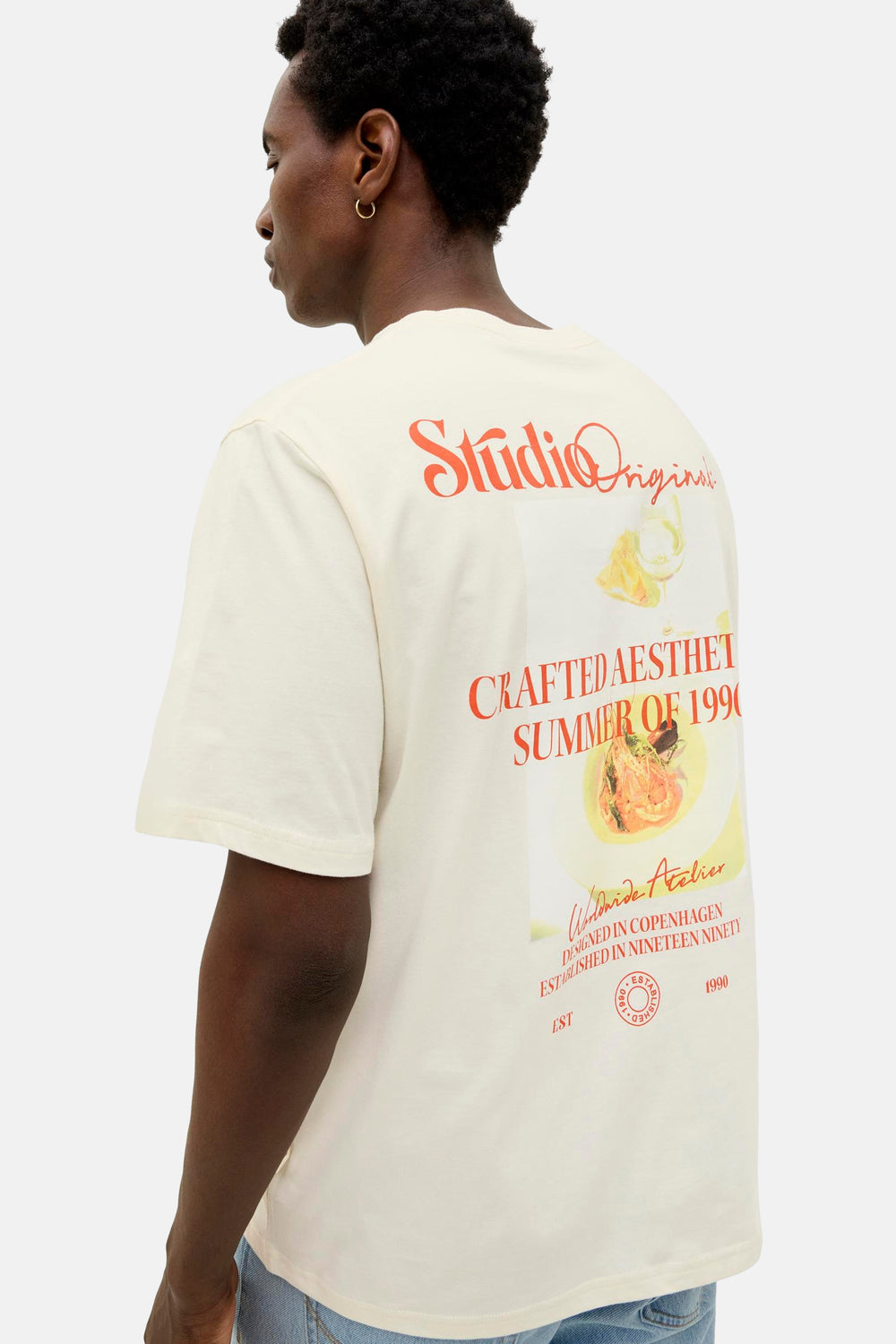 T-shirt (manches courtes) Écru - ORIGINALS BY JACK & JONES