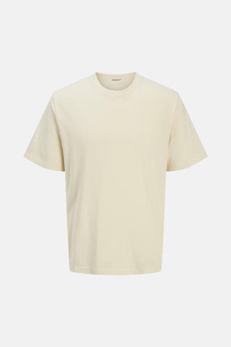 Beige T-shirt met korte mouwen van ORIGINALS BY JACK & JONES, met een subtiel logo op de borst.