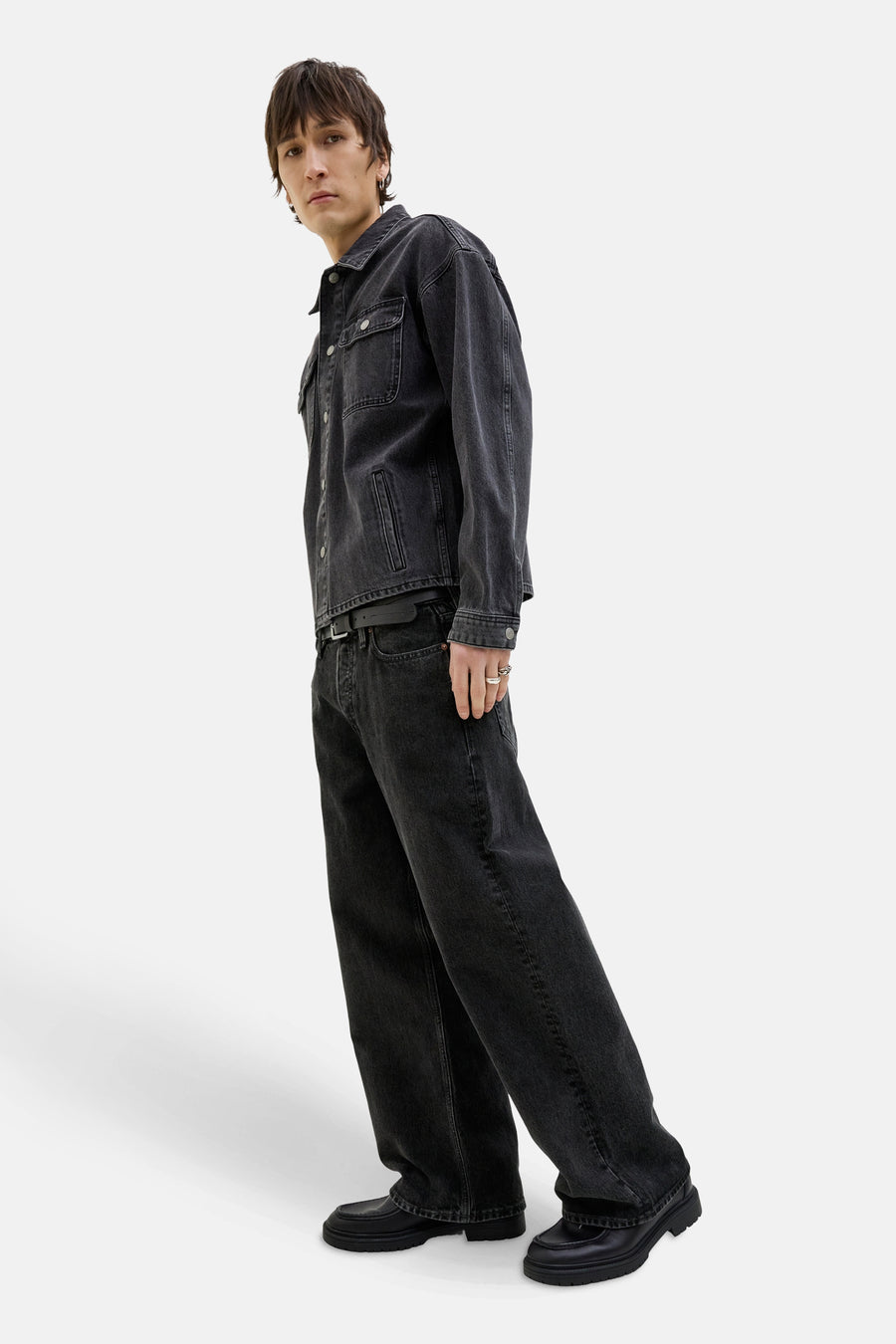 Jeans wide dark grey denim - JACK & JONES JEANS INTELLIGENCE - JACK & JONES JEANS INTELLIGENCE