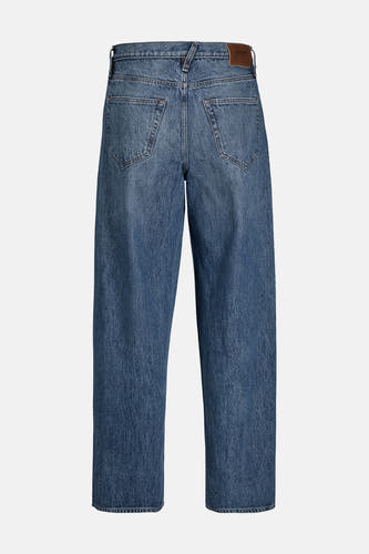 Blauwe wijde jeans van JACK & JONES JEANS INTELLIGENCE, achterkant, met kontzakken en riemlussen.
