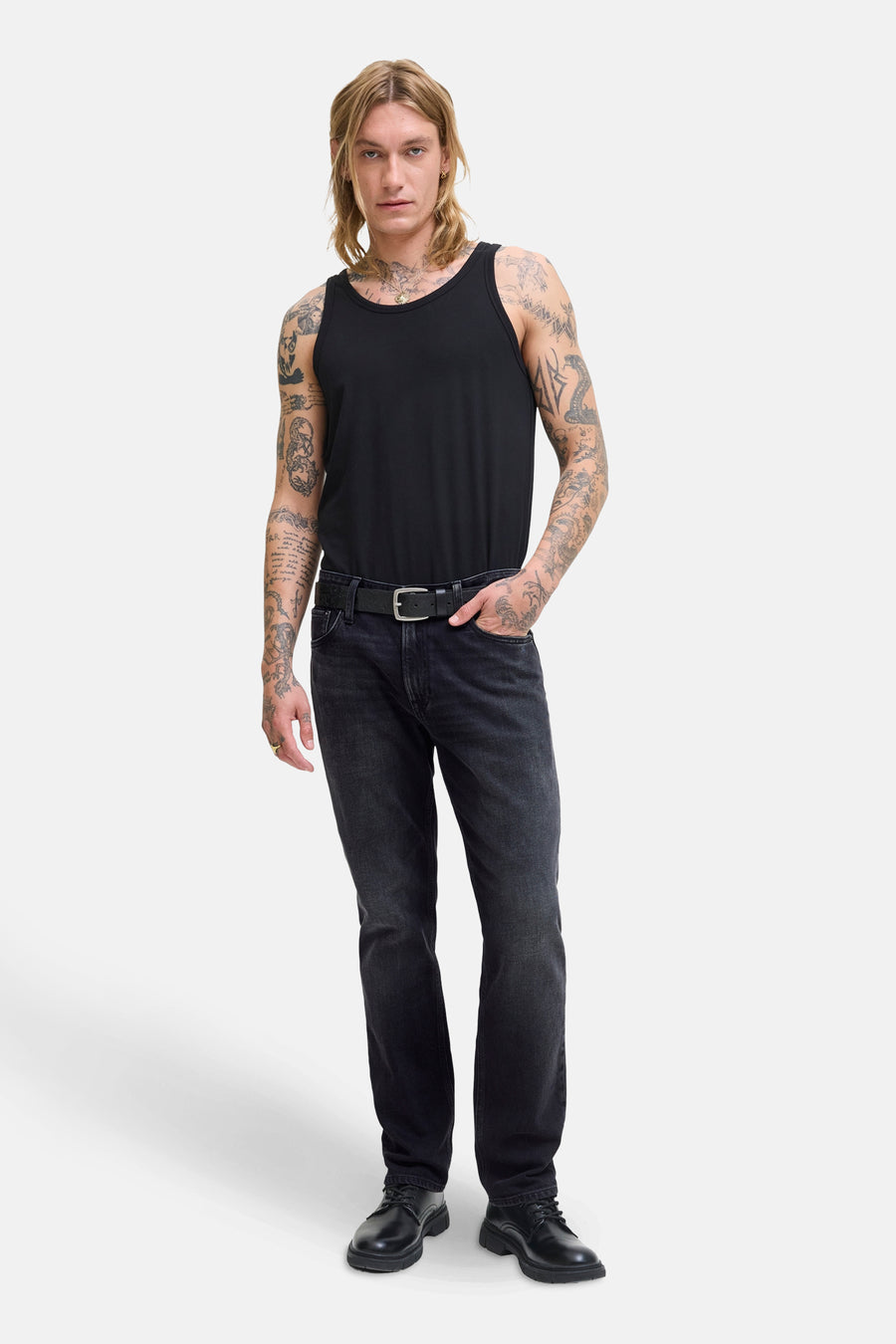 Jeans straight dark grey denim - JACK & JONES JEANS INTELLIGENCE - JACK & JONES JEANS INTELLIGENCE