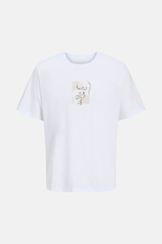 Wit T-shirt met korte mouwen van CORE BY JACK & JONES, met een afbeelding van schedels.