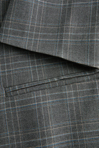 Grijze blazer van JJXX met een geruit patroon en borstzak.
