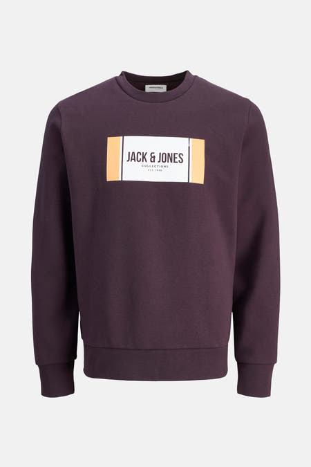 Gilet marron de CORE par JACK & JONES, avec une impression rectangulaire sur la poitrine.
