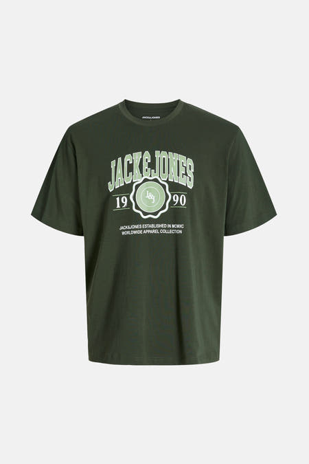 Groen T-shirt met korte mouwen van ORIGINALS BY JACK & JONES, met vintage logo print.