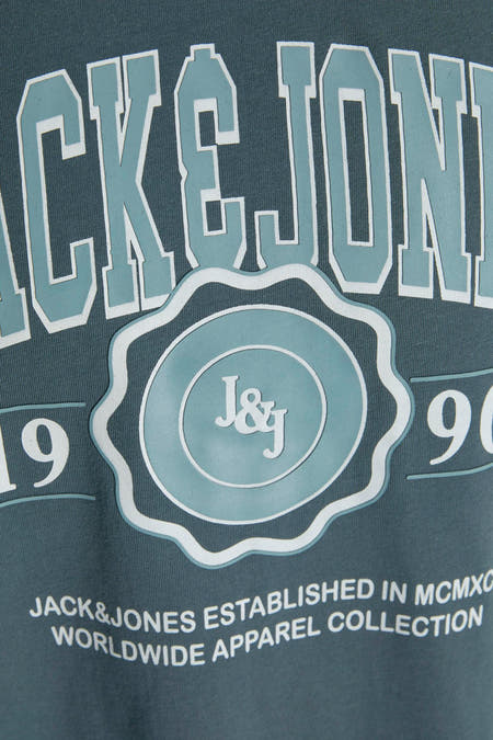 Blauw T-shirt met korte mouwen van Originals by Jack & Jones, met grafische print en logo.