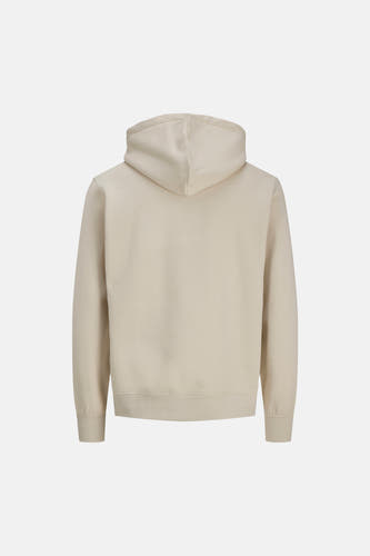 Beige sweater met kap van CORE BY JACK & JONES, gezien vanaf de achterkant.