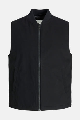 Zwarte bodywarmer van PREMIUM BLUE by JACK & JONES, met ritssluiting en zakken.