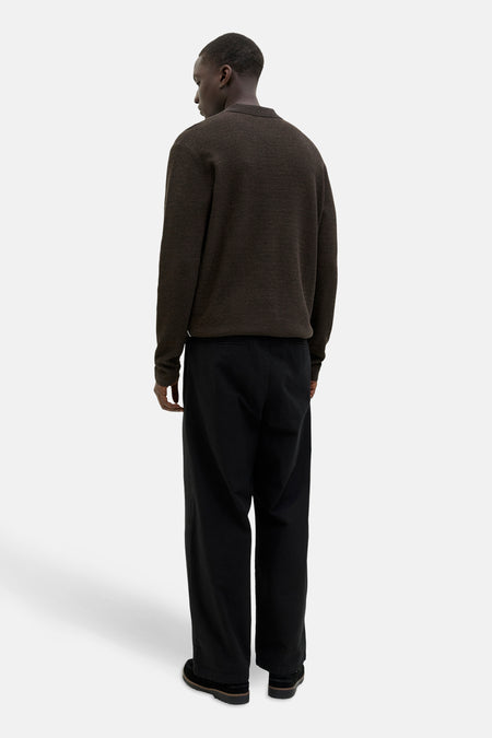 Pull à col en V - Brun