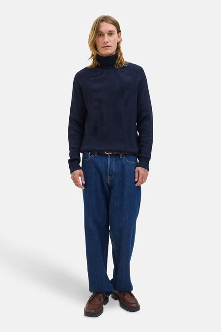 Pull col roulé Bleu - PREMIUM by JACK & JONES