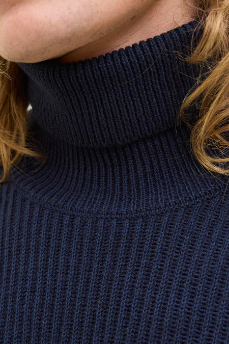 Pull col roulé Bleu - PREMIUM by JACK & JONES