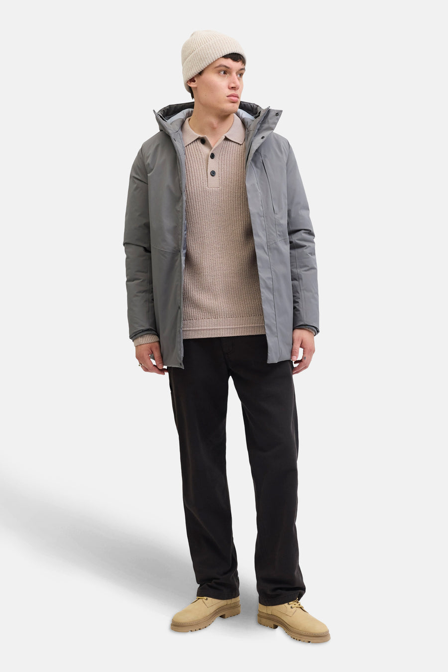 Pull met V-hals - beige - PREMIUM by JACK & JONES