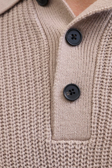 Pull col V beige - PREMIUM by JACK & JONES