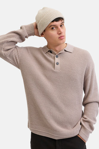Pull met V-hals - beige - PREMIUM by JACK & JONES
