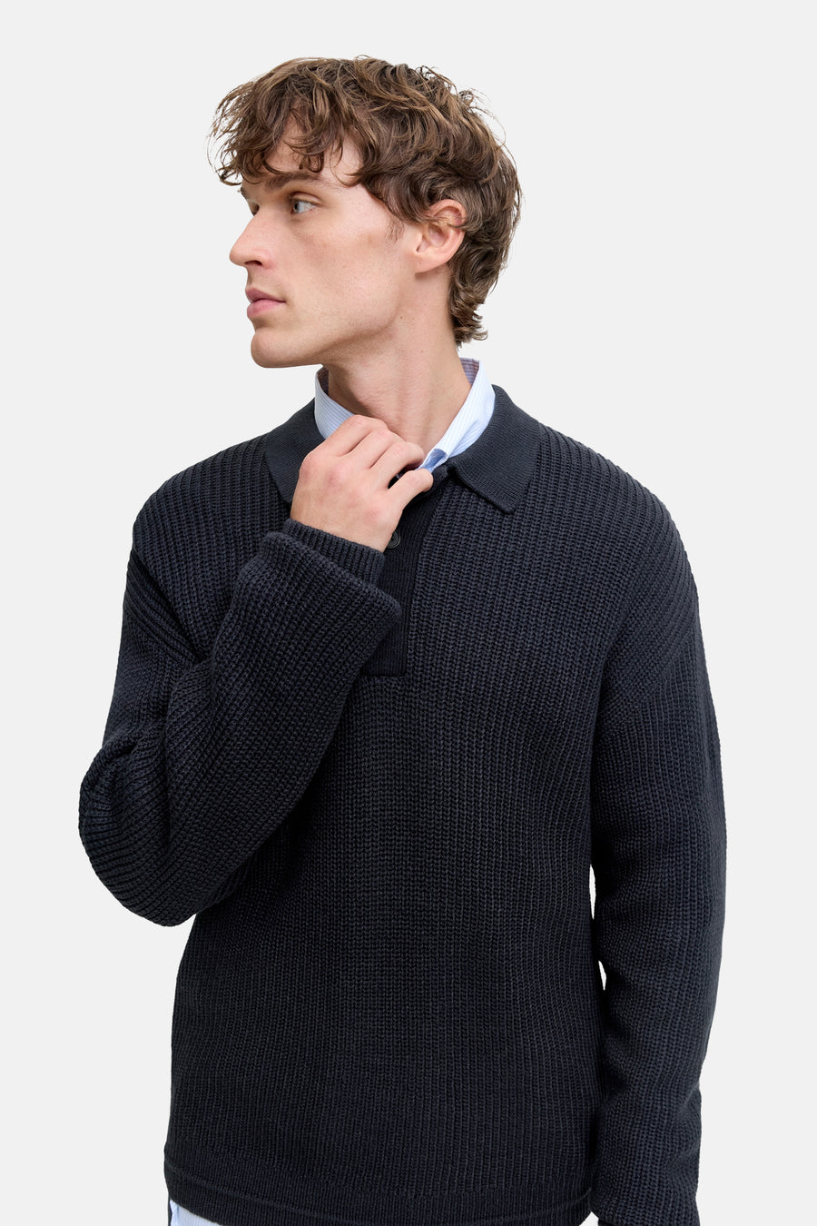 Pull met V-hals - blauw - PREMIUM by JACK & JONES