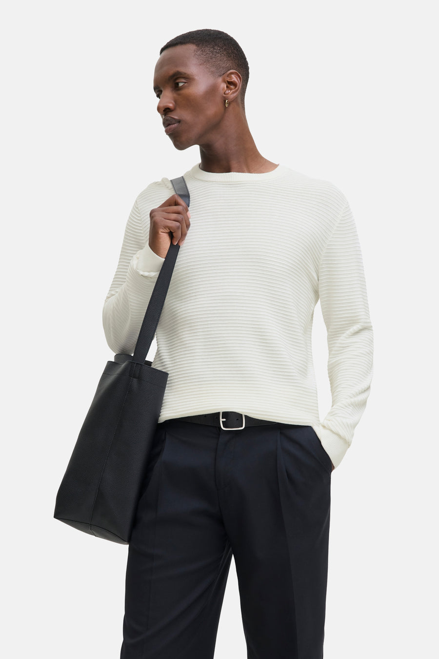 Pull à col rond - Blanc - CORE BY JACK & JONES