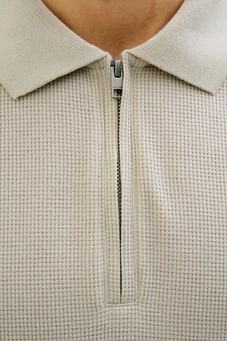 Polo met korte mouwen - beige