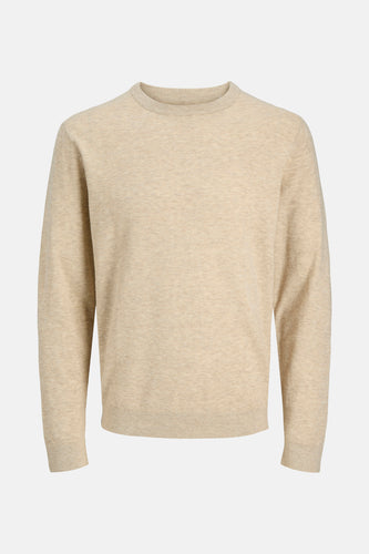 Pull met ronde hals - beige