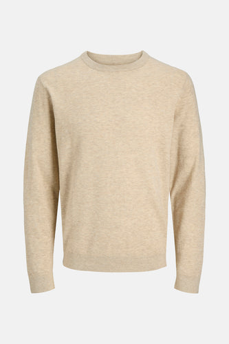 Pull met ronde hals - beige