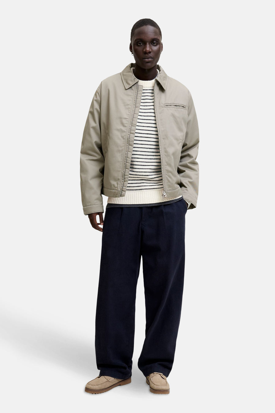 Pull à col rond - Écru - ORIGINALS BY JACK & JONES