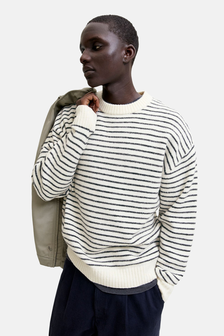 Pull à col rond - Écru - ORIGINALS BY JACK & JONES