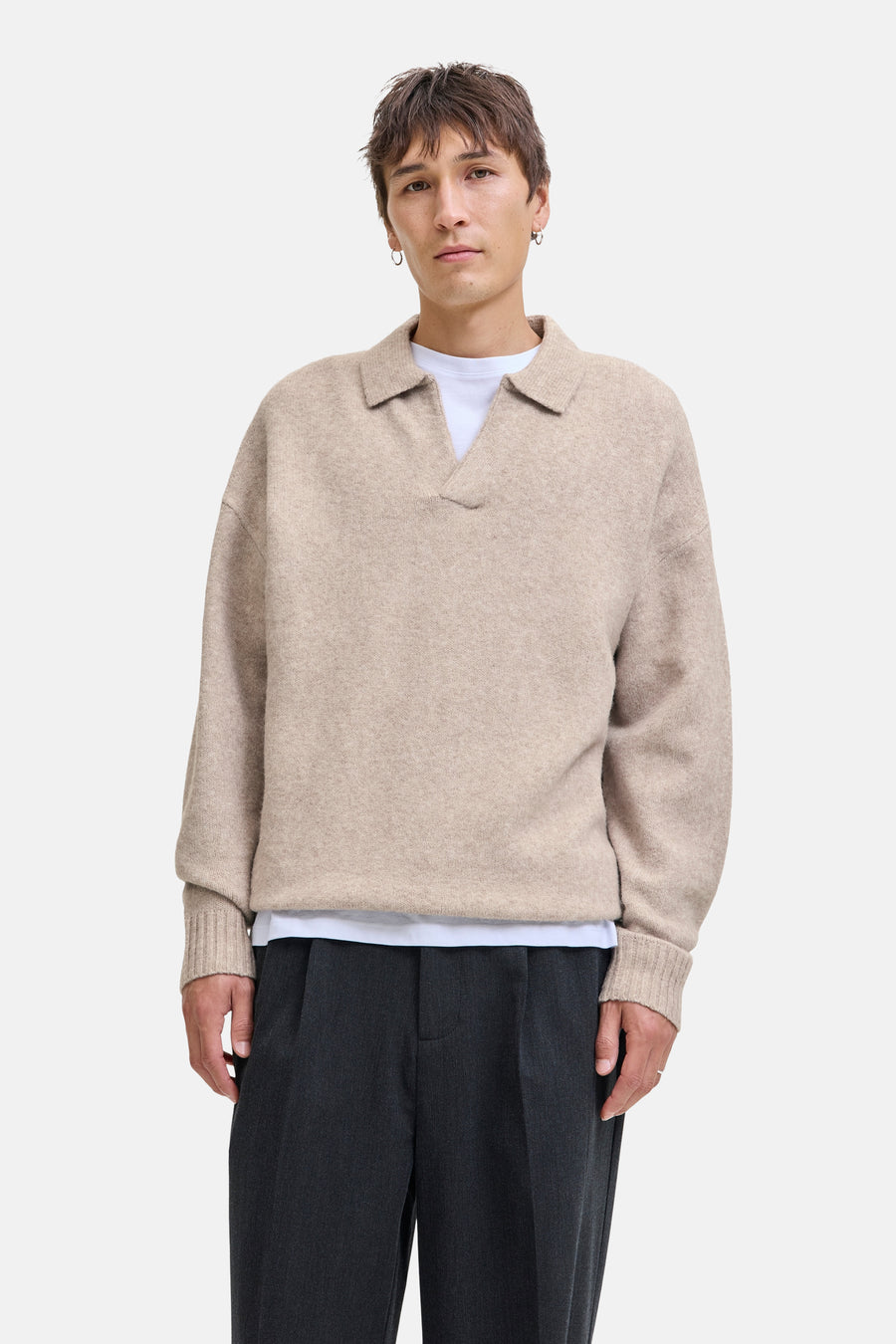 Pull met V-hals - beige - ORIGINALS BY JACK & JONES - 1