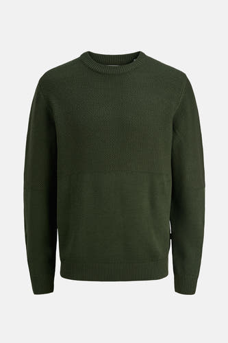 Groene trui met ronde hals van CORE BY JACK & JONES, met een subtiele textuur.